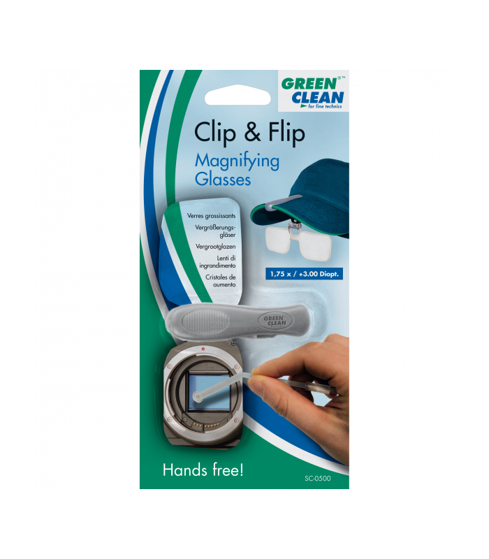Green Clean Clip & Flip - Hands Free Magnifier - SC-0500