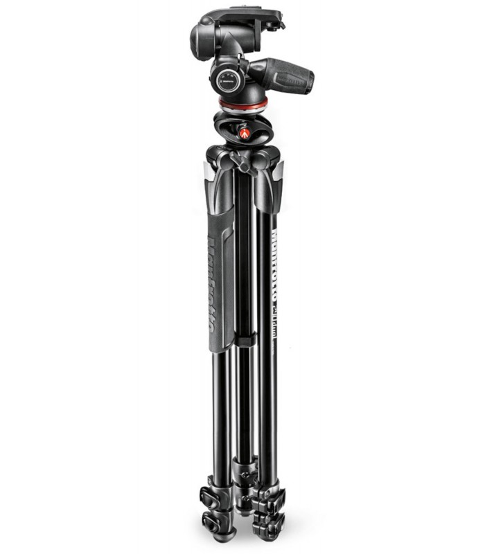Manfrotto 290 DUAL Alu 3 Tripod w 90°column and 3W Head Kit - MK290DUA3-3W