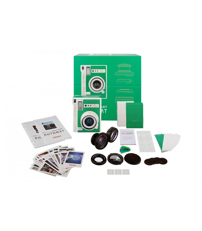 دوربین چاپ سریع Lomo مدل Automat طرح Cabo Verde Green  و کیت سه‌تایی لنز