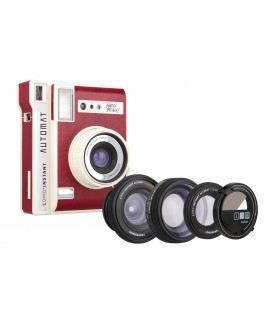 دوربین چاپ سریع Lomo مدل Automat طرح South Beach Red  و کیت سه‌تایی لنز