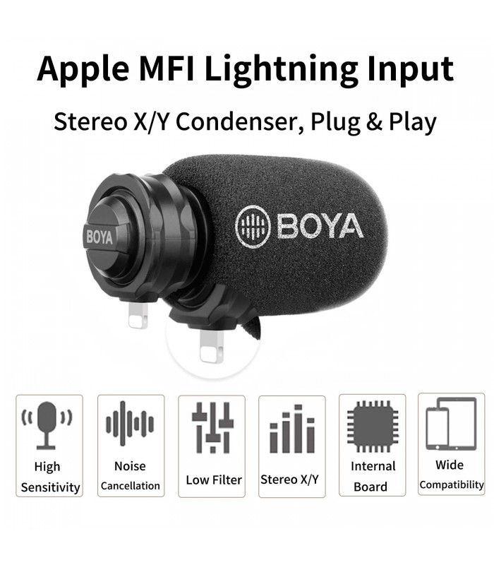 میکروفن موبایل بویا مدل BY-DM200 با جک لایتنینگ