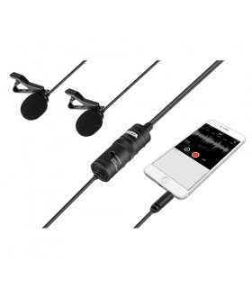 میکروفن یقه ای دوگانه بویا مدل BY-M1DM با جک ۳.۵ میلیمتری