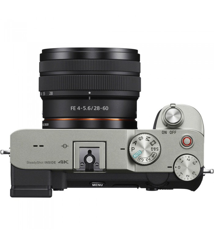 دوربین بدون آینه سونی Alpha a7C رنگ نقره‌ای همراه با لنز FE 28-60mm