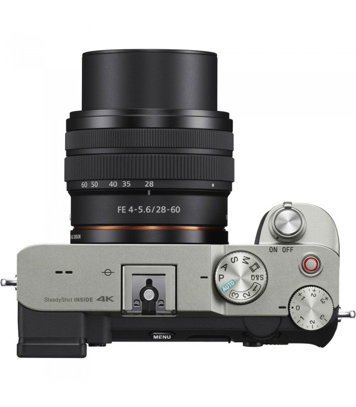 دوربین بدون آینه سونی Alpha a7C رنگ نقره‌ای همراه با لنز FE 28-60mm