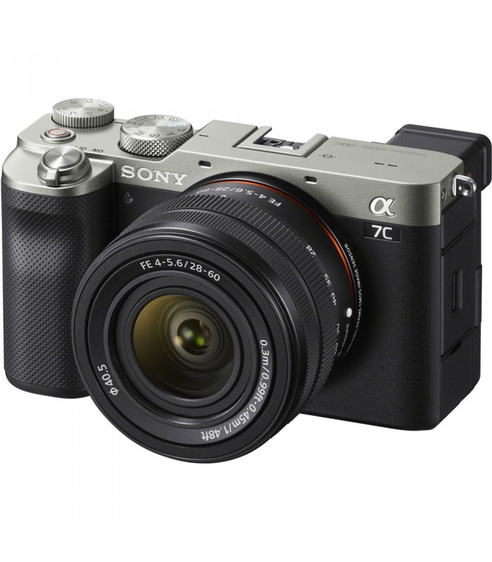 دوربین بدون آینه سونی Alpha a7C رنگ نقره‌ای همراه با لنز FE 28-60mm