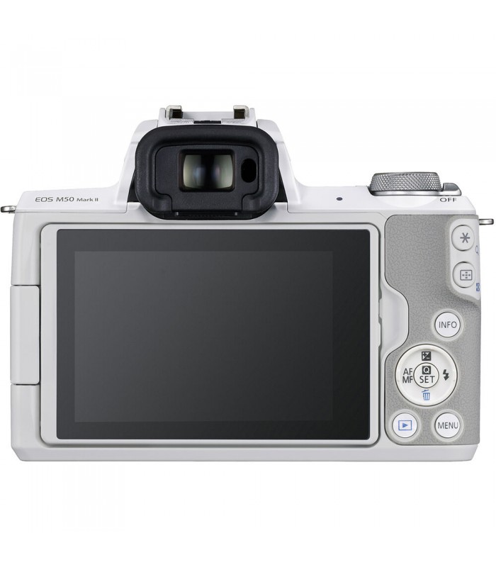 دوربین دیجیتال بدون آینه کانن مدل EOS M50 Mark II همراه با لنز EF-M 15-45mm رنگ سفید