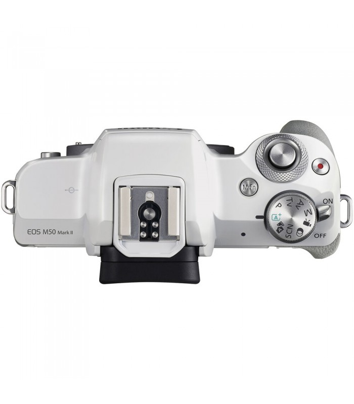دوربین دیجیتال بدون آینه کانن مدل EOS M50 Mark II همراه با لنز EF-M 15-45mm رنگ سفید