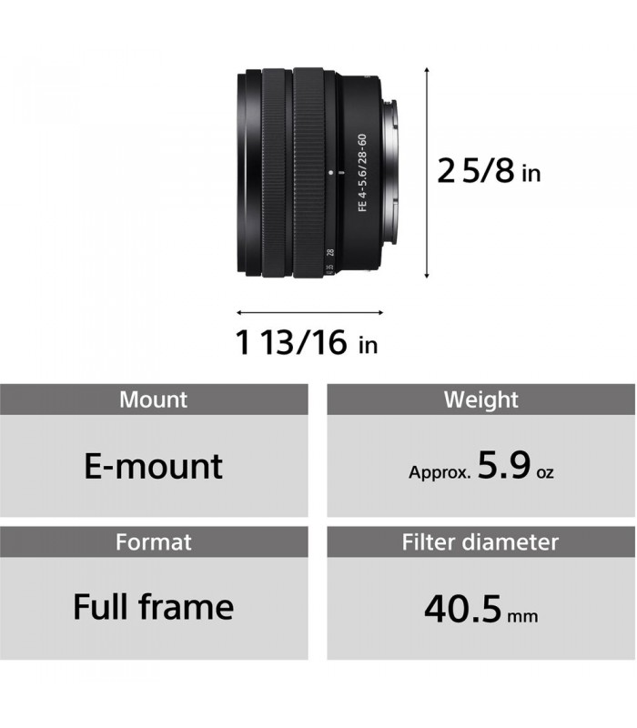 لنز سونی مدل FE 28-60mm f/4-5.6