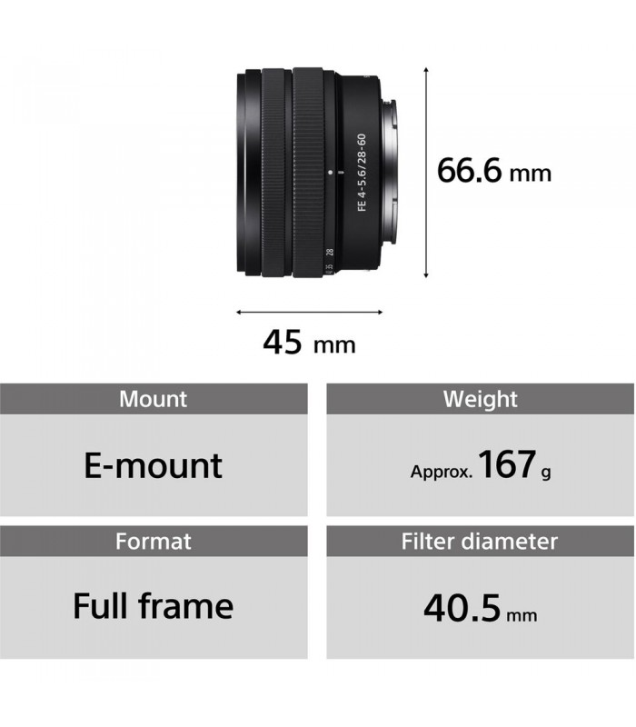 لنز سونی مدل FE 28-60mm f/4-5.6