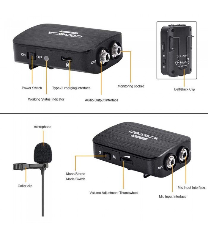 میکروفون یقه ای دوبل کامیکا DUAL.LAV D03