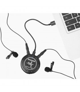 اینترفیس صوتی saramonic مدل Smart V2M با دو عدد میکروفون یقه‌ای