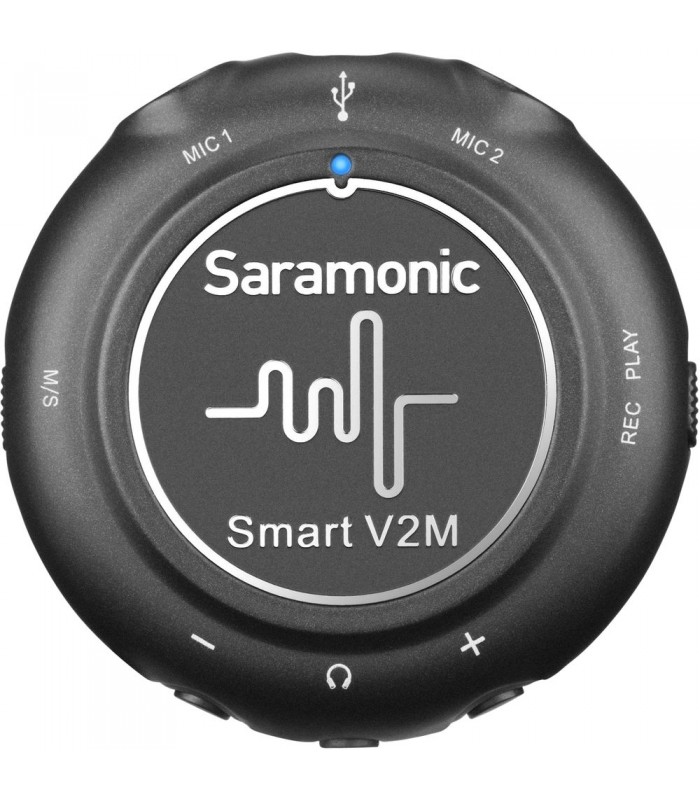 اینترفیس صوتی saramonic مدل Smart V2M با دو عدد میکروفون یقه‌ای
