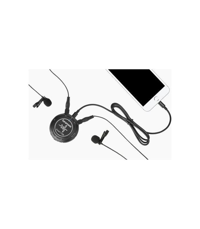 اینترفیس صوتی saramonic مدل Smart V2M با دو عدد میکروفون یقه‌ای