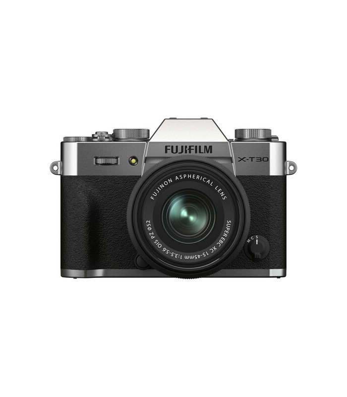 دوربین بدون آینه فوجی فیلم مدل FUJIFILM X-T30 II به همراه لنز 45-15 میلی‌متری رنگ نقره‌ای