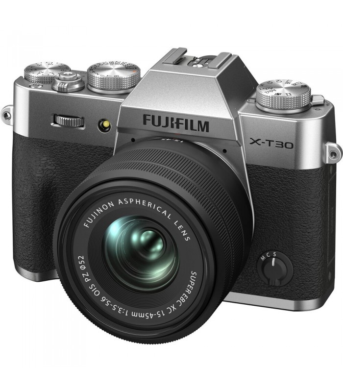 دوربین بدون آینه فوجی فیلم مدل FUJIFILM X-T30 II به همراه لنز 45-15 میلی‌متری رنگ نقره‌ای