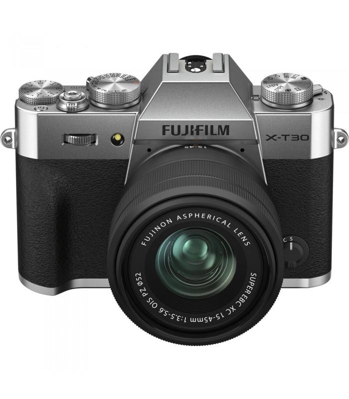 دوربین بدون آینه فوجی فیلم مدل FUJIFILM X-T30 II به همراه لنز 45-15 میلی‌متری رنگ نقره‌ای