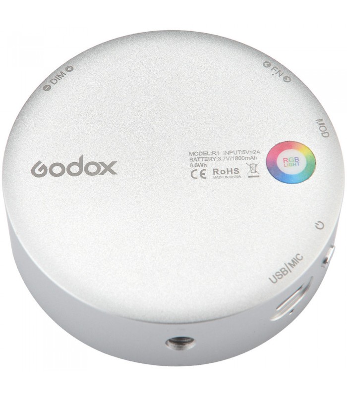 نور قابل حمل گودکس مدل Godox R1 Mini RGB LED Magnetic Light-نقره‌ای