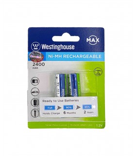 باتری قابل شارژ قلمی AA وستینگ‌هاوس مدل Westinghouse Pre-Charged 2400mAh 1.2V Ni-Mh