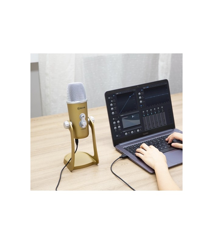 میکروفون رومیزی بویا BOYA BY-PM700G USB رنگ گلد