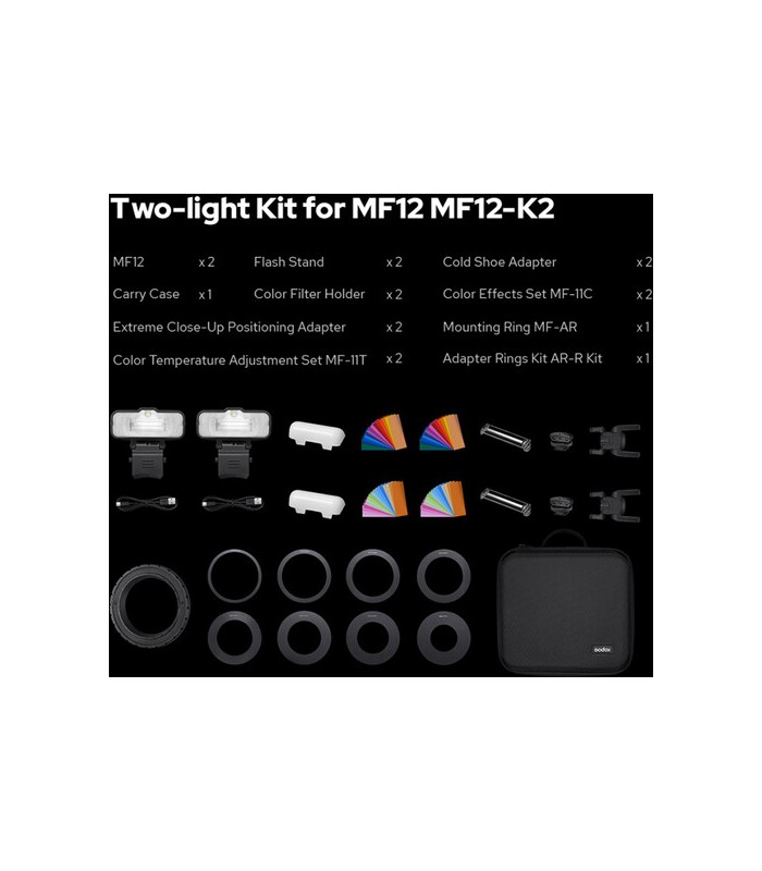 کیت فلاش ماکرو گودوکس مدل Godox MF12-K2