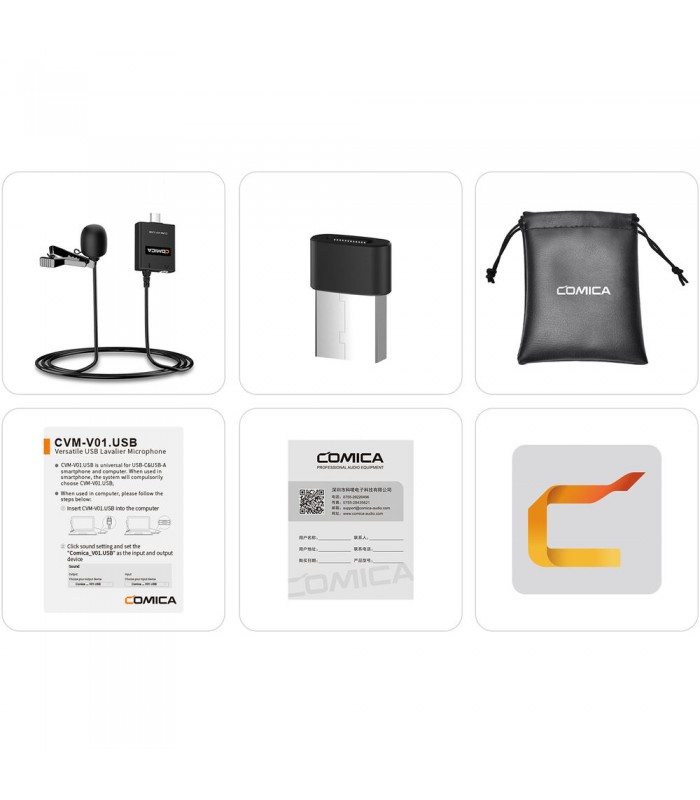 میکروفون یقه‌ای USB کامیکا مدل Comica CVM-V01.USB