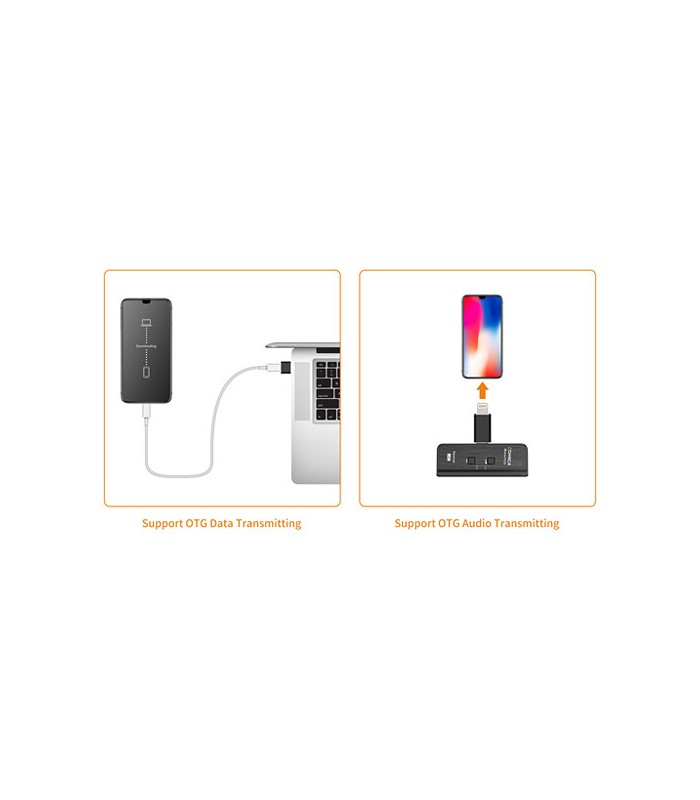 مبدل OTG صوتی USB-C به لایتنینگ کامیکا مدل Comica CVM-USBC-LN