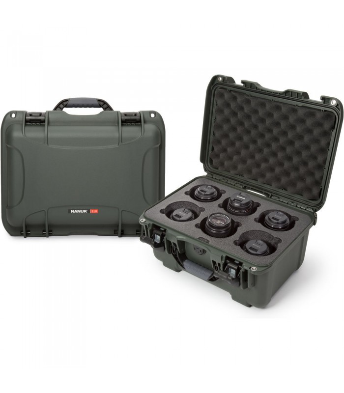 کیس لنز نانوک با ظرفیت ۶ لنز مدل Nanuk 918 رنگ زیتونی