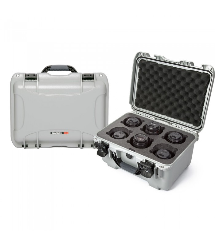 کیس لنز نانوک با ظرفیت ۶ لنز مدل Nanuk 918 رنگ نقره‌ای