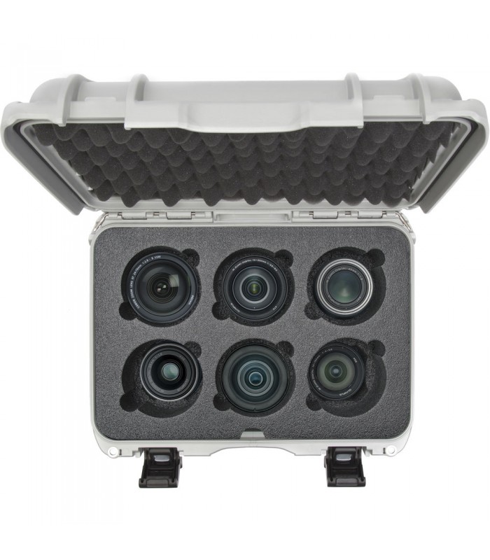 کیس لنز نانوک با ظرفیت ۶ لنز مدل Nanuk 918 رنگ نقره‌ای