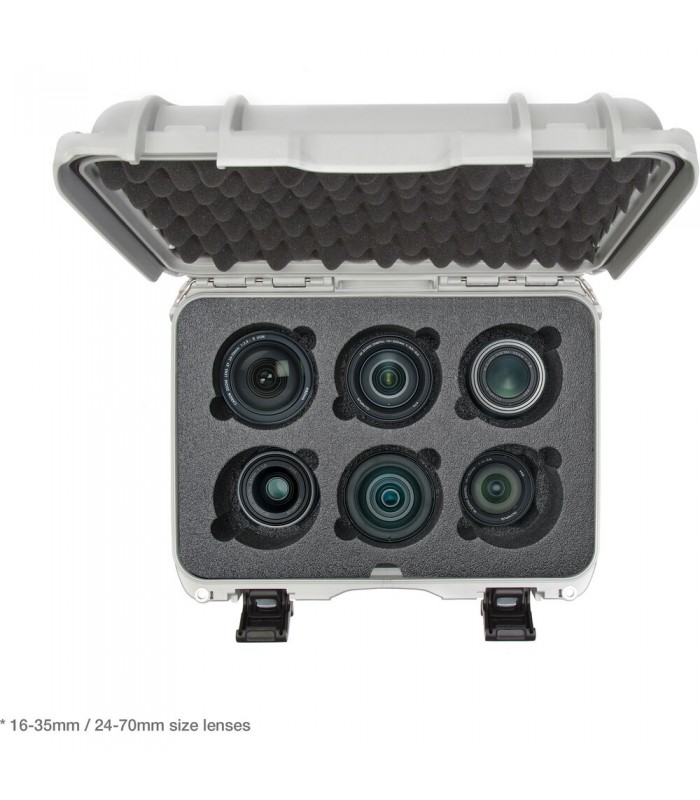 کیس لنز نانوک با ظرفیت ۶ لنز مدل Nanuk 918 رنگ نقره‌ای