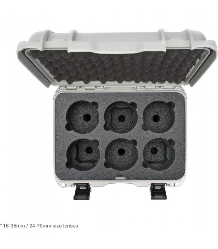 کیس لنز نانوک با ظرفیت ۶ لنز مدل Nanuk 918 رنگ نقره‌ای