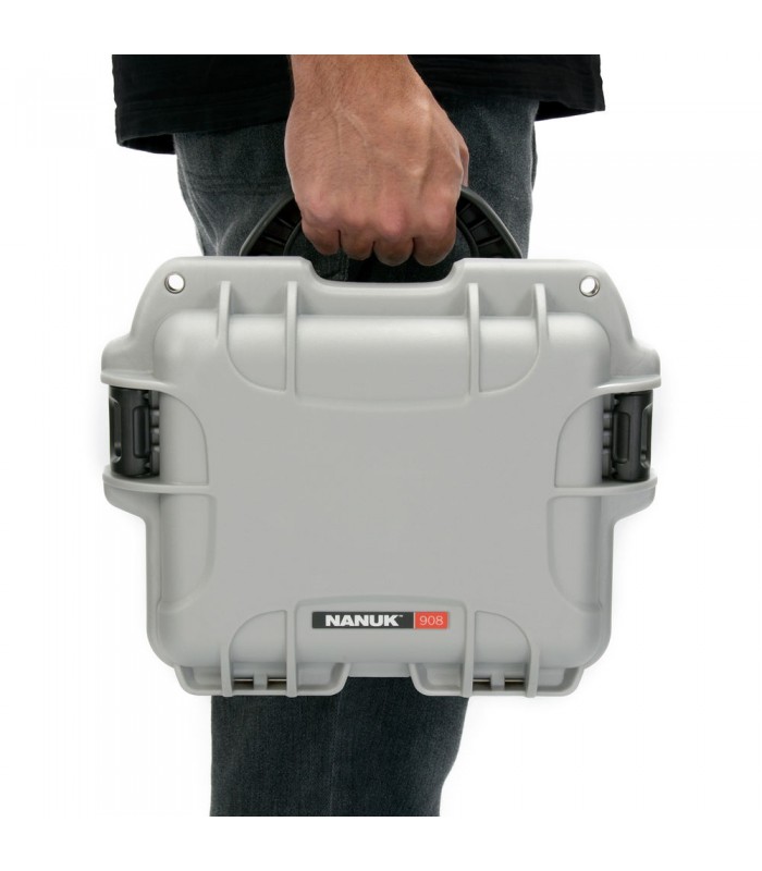 هارد کیس پددار نانوک مدل Nanuk 908 رنگ نقره‌ای