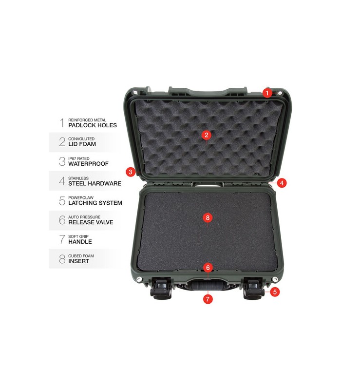 هارد کیس پددار نانوک مدل Nanuk 918 رنگ زیتونی