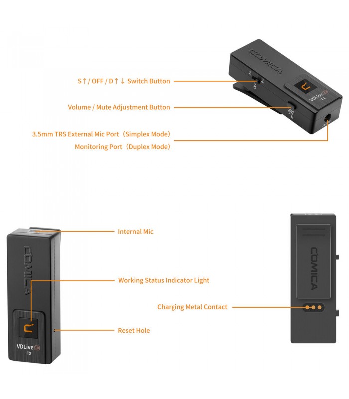 میکروفن بیسیم کامیکا مدل Comica Audio VDLive10