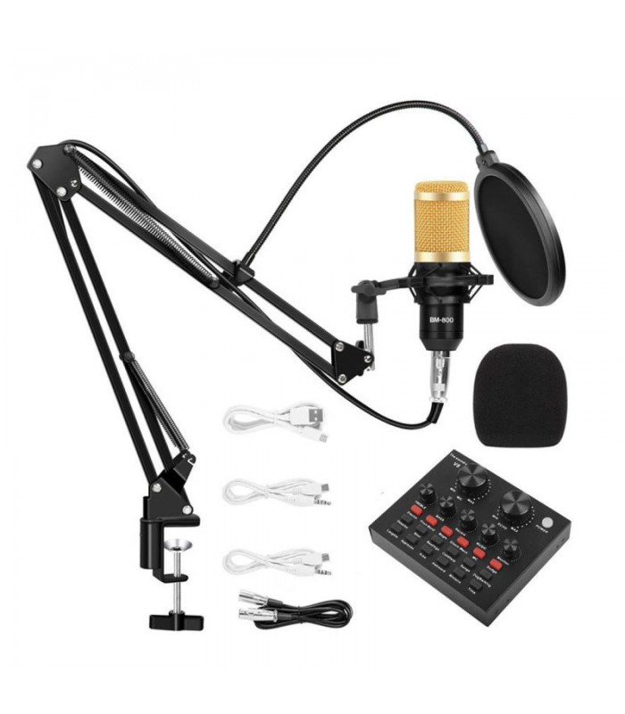 میکروفون کندانسر وسکات مدل BM800 به‌همراه کارت صدا مدل V8