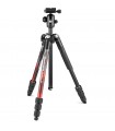 سه‌پایه آلومینیمی مانفروتو مدل Manfrotto Element MII به همراه بال هد رنگ قرمز