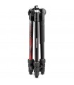 سه‌پایه آلومینیمی مانفروتو مدل Manfrotto Element MII به همراه بال هد رنگ قرمز