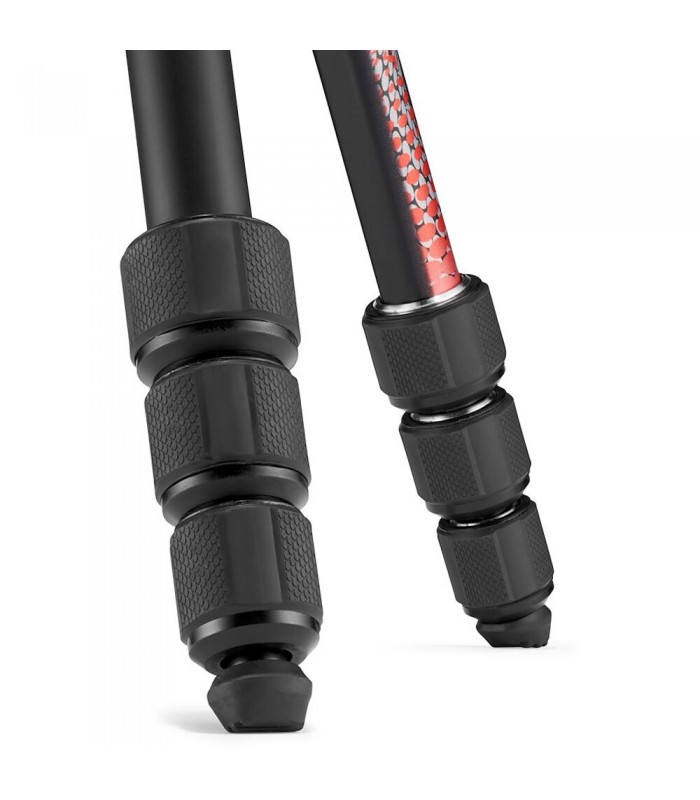 سه‌پایه آلومینیمی مانفروتو مدل Manfrotto Element MII به همراه بال هد رنگ قرمز