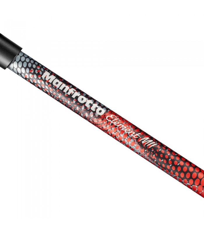سه‌پایه آلومینیمی مانفروتو مدل Manfrotto Element MII به همراه بال هد رنگ قرمز