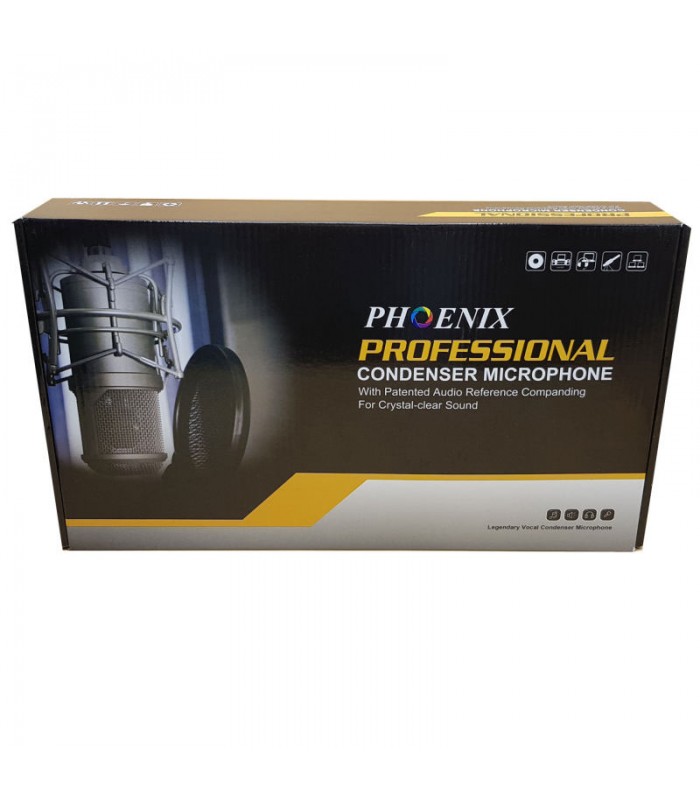 میکروفون کندانسر فونیکس مدل BM800 به‌همراه کارت صدا مدل V8