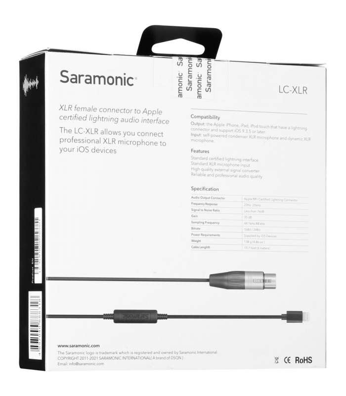 کابل مبدل میکروفون XLR به لایتنینگ مدل LC-XLR