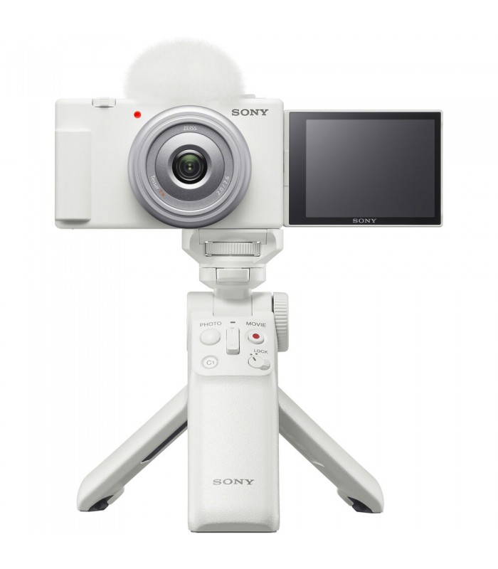 دوربین کامپکت سونی مدل Sony ZV-1F رنگ سفید همراه با لوازم ولاگری