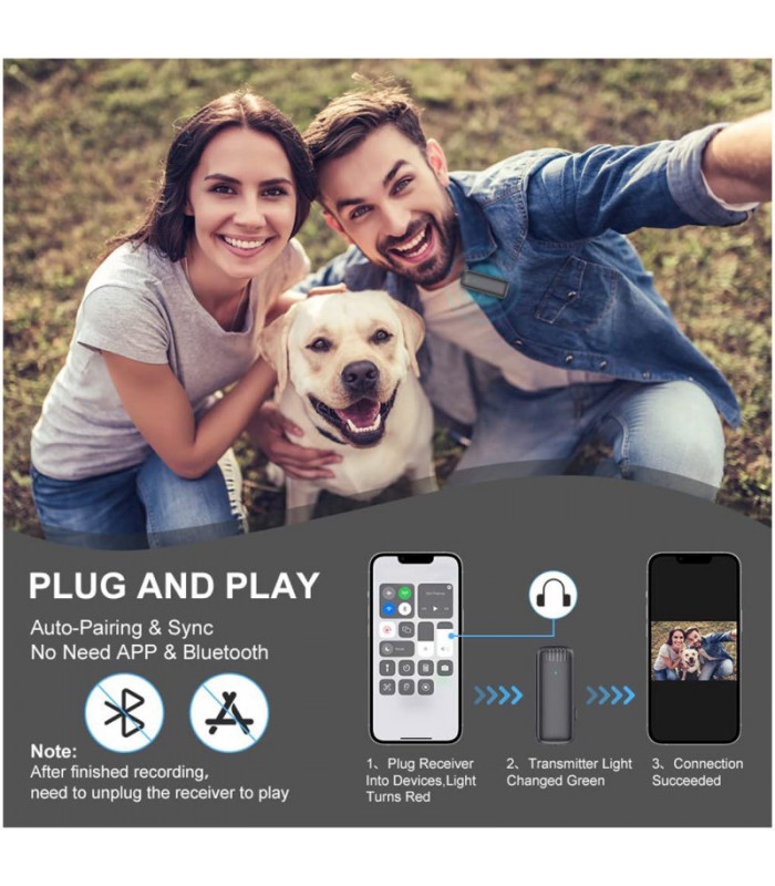 میکروفون بی‌سیم EM-2 - مناسب برای دستگاه‌های iOS