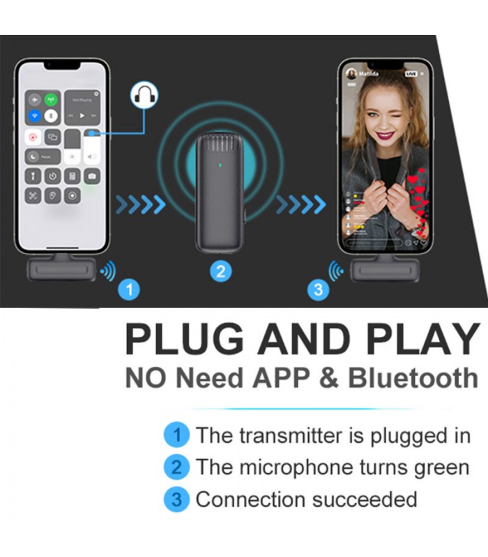 میکروفون بی‌سیم EM-2 - مناسب برای دستگاه‌های iOS