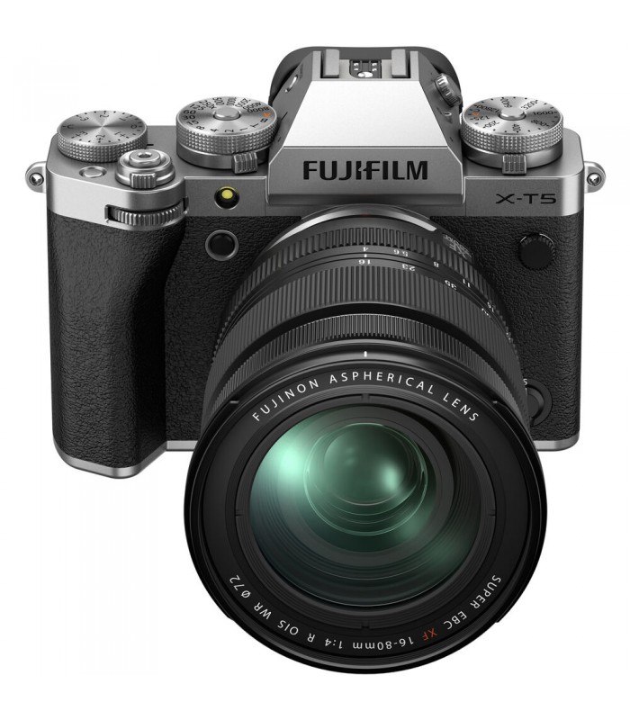دوربین بدون آینه فوجی فیلم مدل Fujifilm X-T5 رنگ نقره‌ای همراه با لنز XF 16-80mm