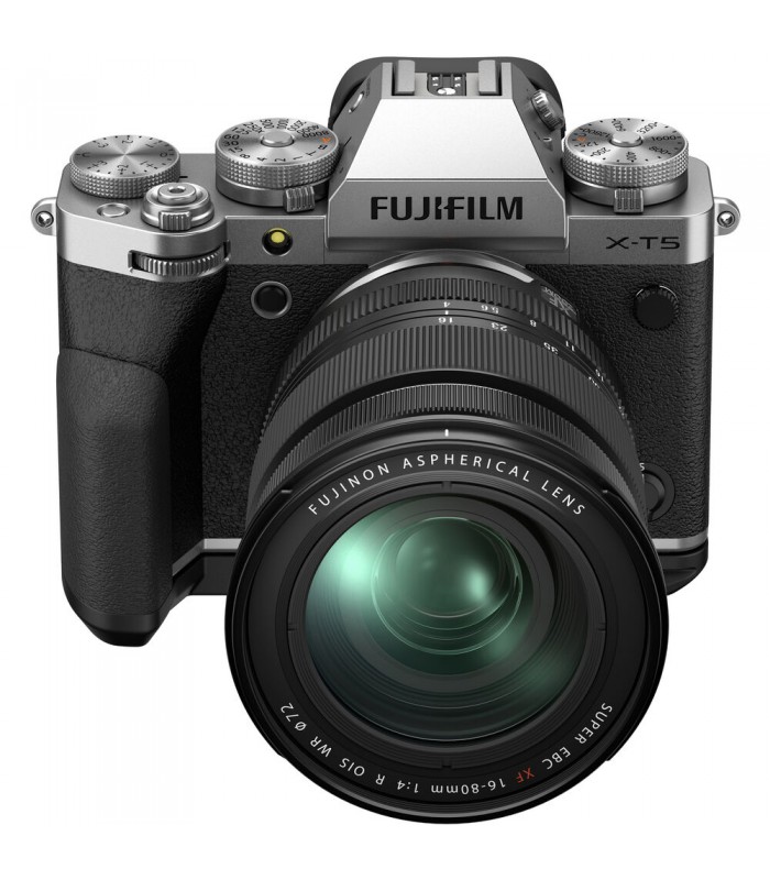 دوربین بدون آینه فوجی فیلم مدل Fujifilm X-T5 رنگ نقره‌ای همراه با لنز XF 16-80mm