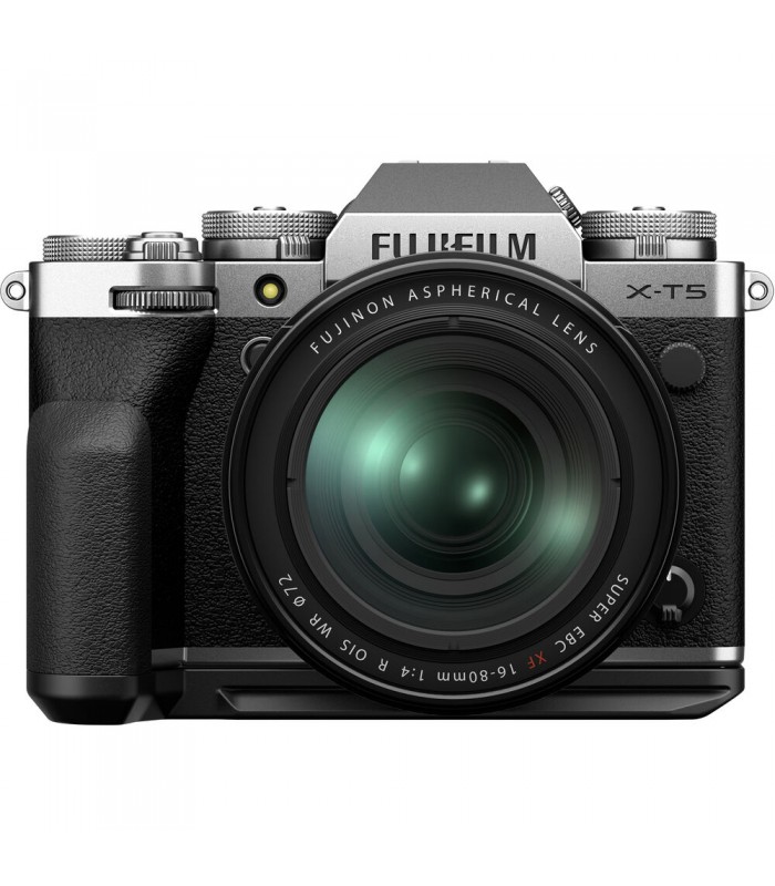 دوربین بدون آینه فوجی فیلم مدل Fujifilm X-T5 رنگ نقره‌ای همراه با لنز XF 16-80mm