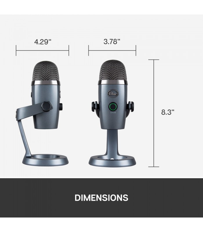 میکروفون کاندنسر مولتی پترن بلو مدل Blue Yeti Nano رنگ خاکستری