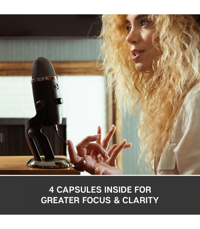 میکروفون کاندنسر مولتی پترن بلو مدل Blue Yeti X رنگ خاکستری تیره