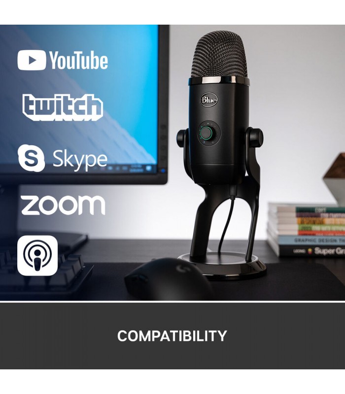 میکروفون کاندنسر مولتی پترن بلو مدل Blue Yeti X رنگ خاکستری تیره